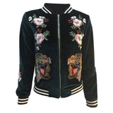Vintage Embroided Velvet Bomber